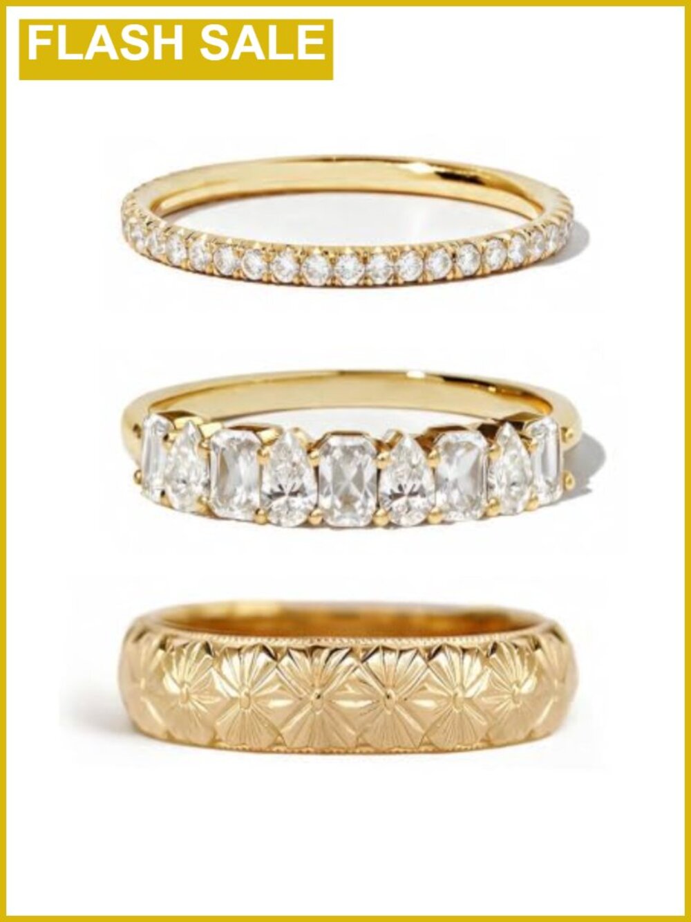 Stackable Gold Plated Rings for Women Non Tarnish Cubic Zirconia